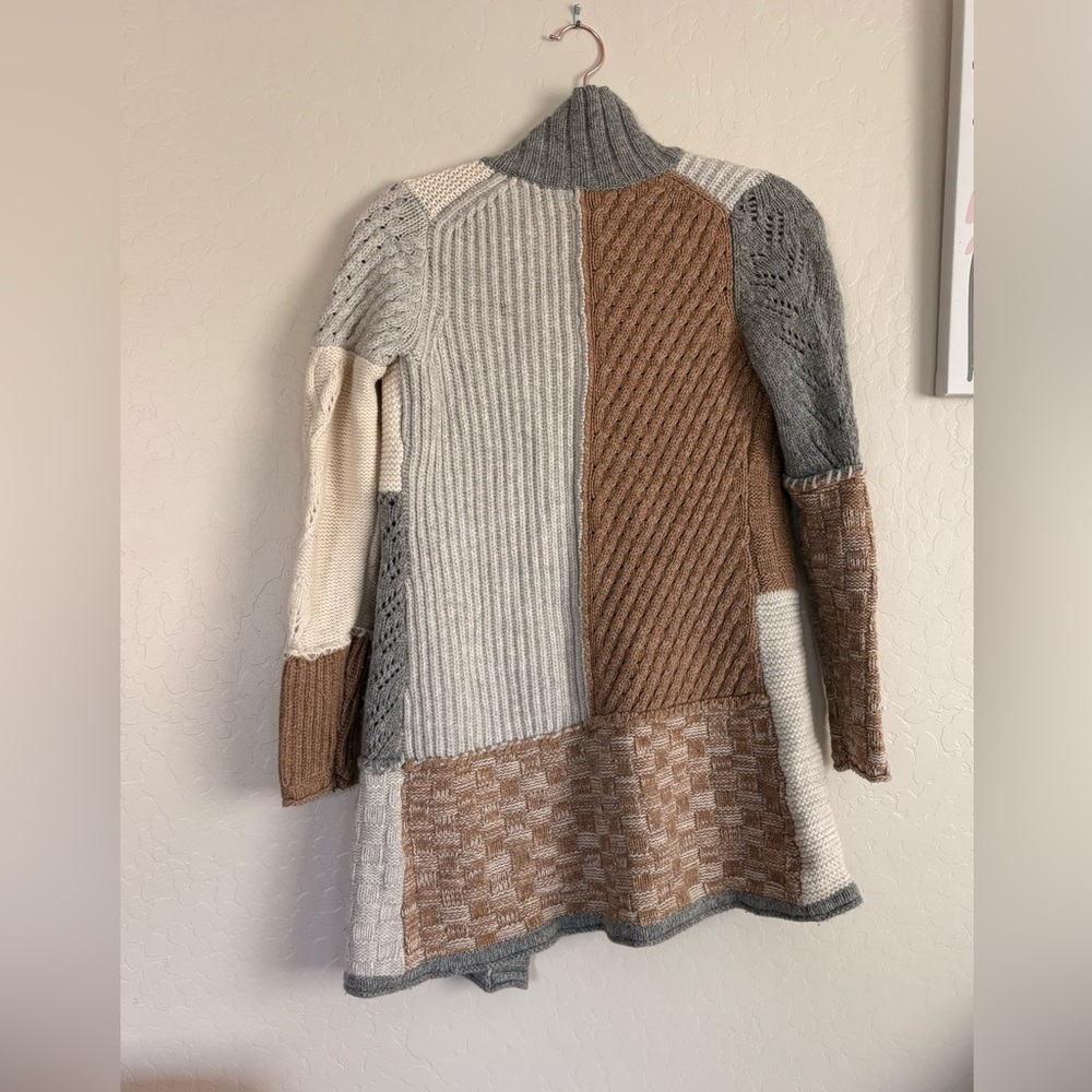 Sundance Multicolor Patchwork Knit Boho Mockneck … - image 4